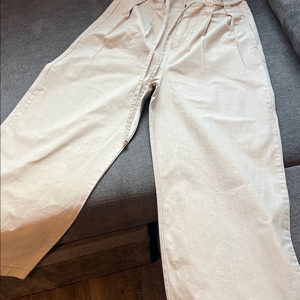 Free People Cream Straight Leg Jeans - Picture 3 of 6